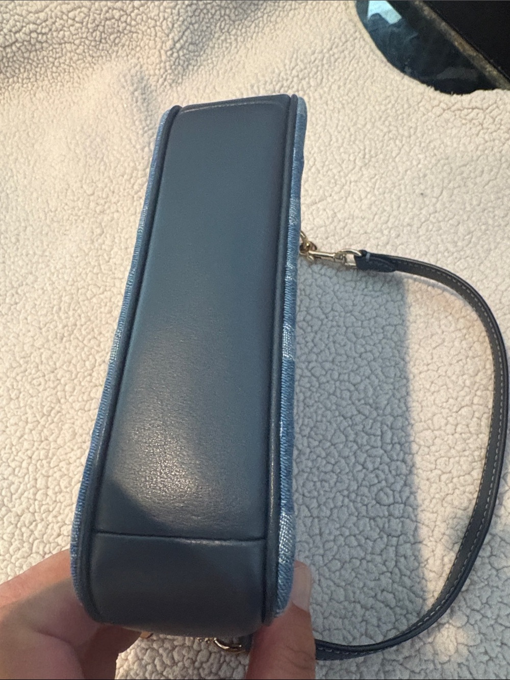 Coach Denim Signature nolita in Blue with Black Strap and Gold Hardware - Picture 7 of 8